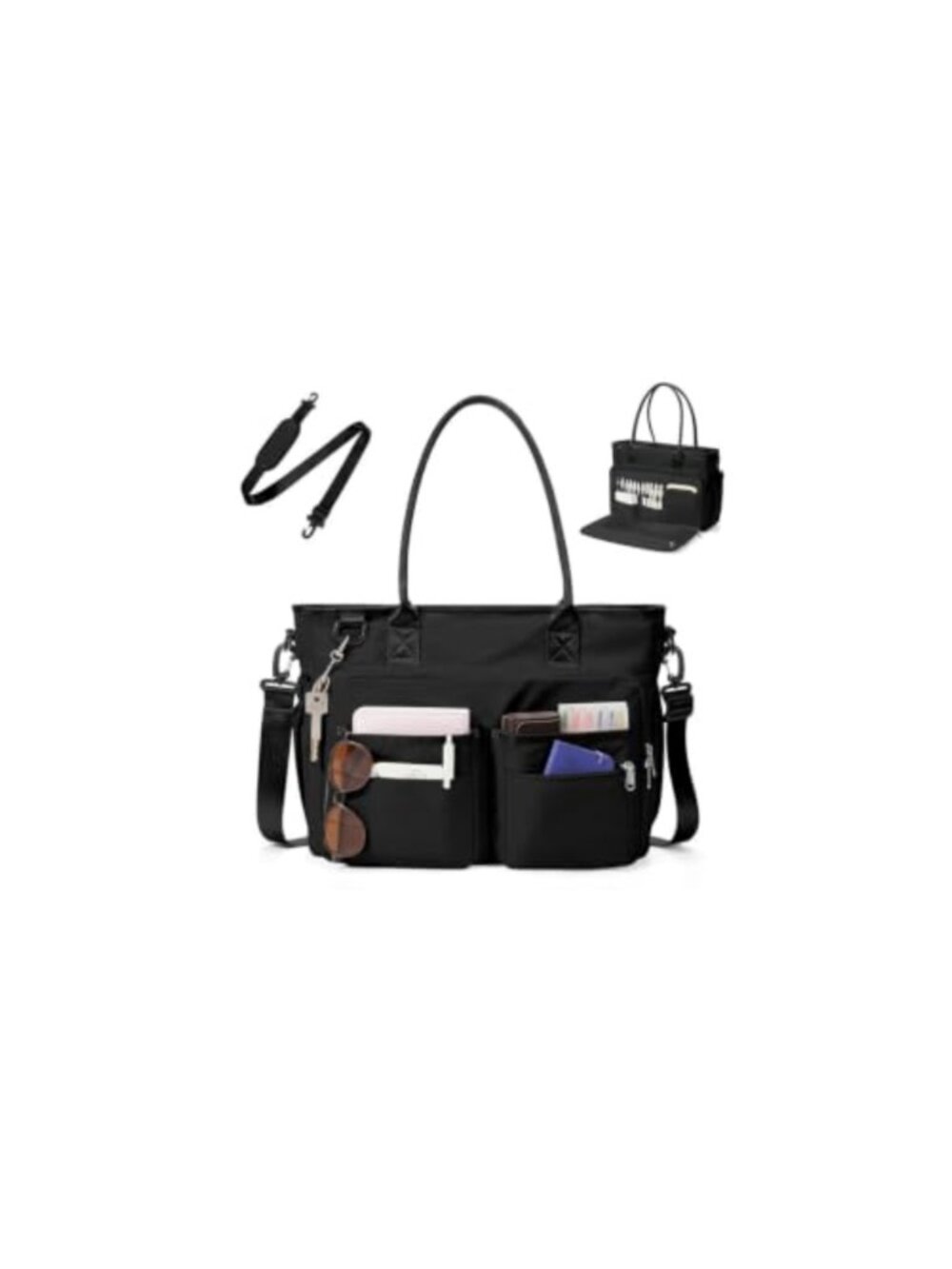 Water-Resistant Laptop Tote Bag with Zipper Fits 15.6 inch Laptop Briefcase